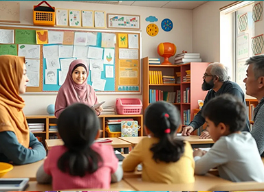 مشارکت والدین در تکالیف و دروس دانش‌آموزان